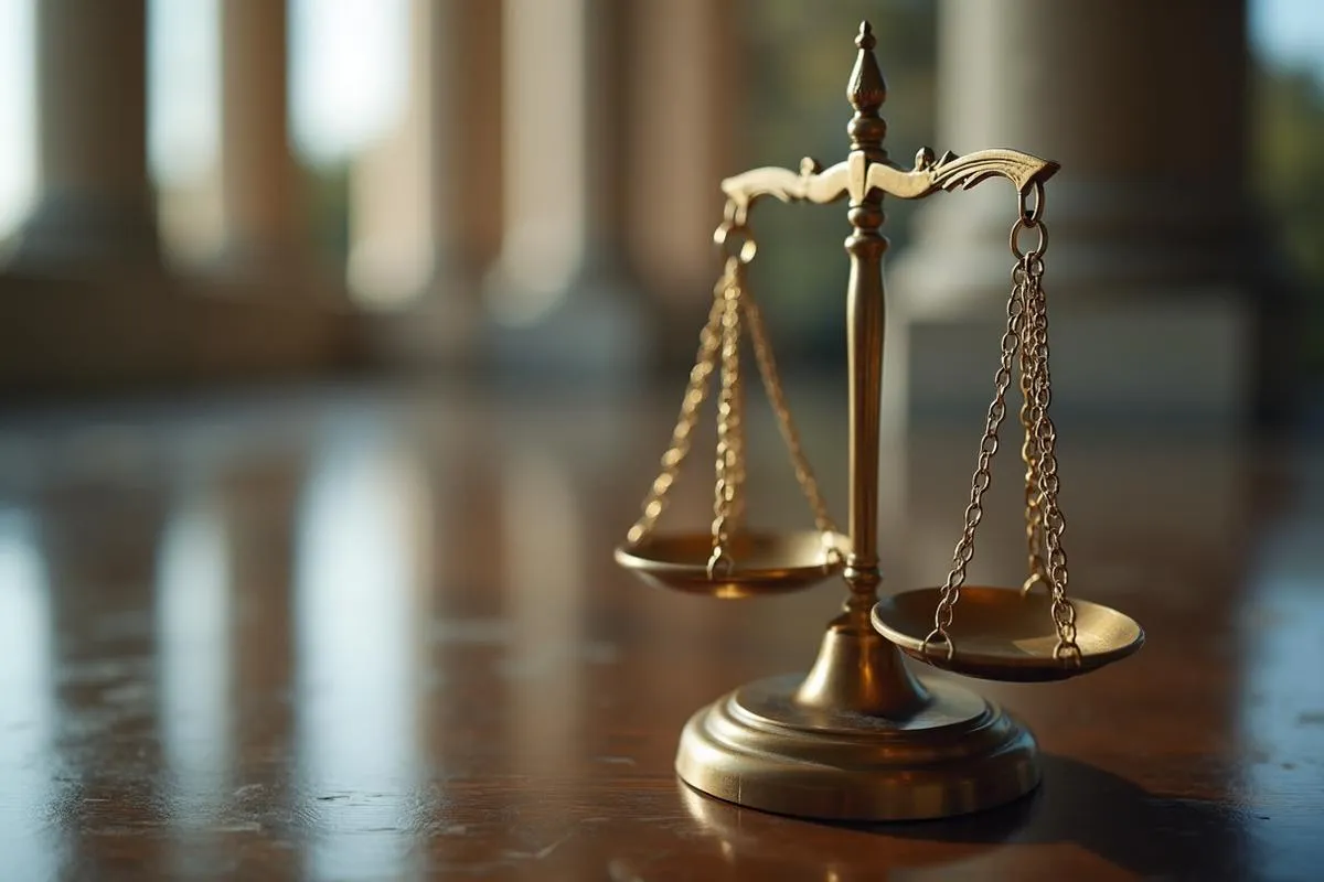 Scales of justice representing licensed bail bond services