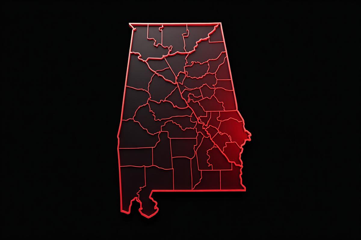 Alabama map showing service areas