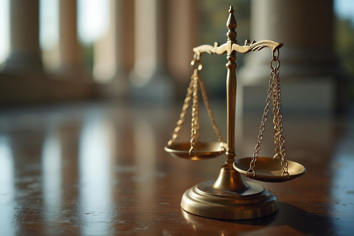 Scales of justice representing licensed bail bond services